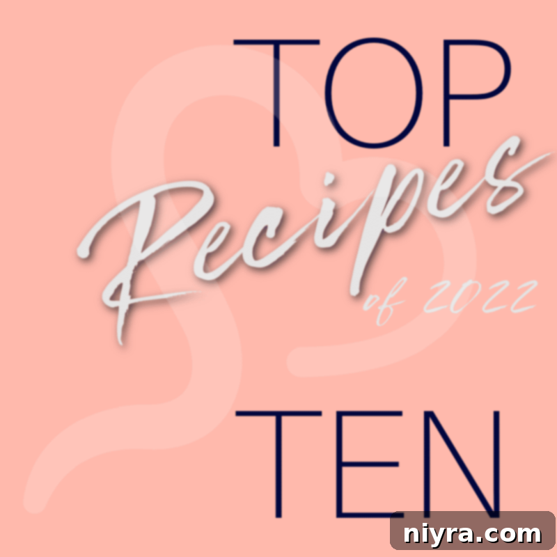 Graphic announcing the Top Ten Recipes of 2022