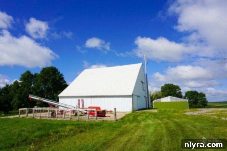 Grandmas Hearty Instant Pot Ham and Bean Soup 15 Scenic view of a farm in Earling, Iowa, with fields and barns