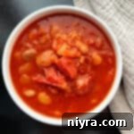 Grandmas Hearty Instant Pot Ham and Bean Soup 20 Instant Pot Ham and Bean Soup in a white bowl