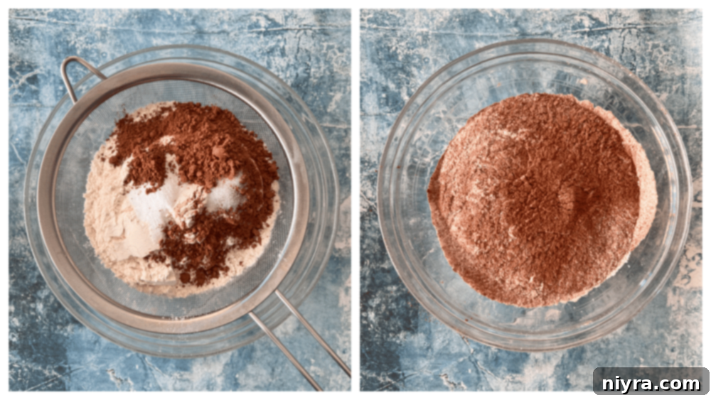 Mixing dry ingredients for Bailey's Chocolate Chip Cookies