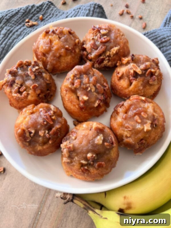 Delicious Banana Pecan Sticky Rolls ready to be served