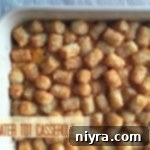 Overhead view of a delicious Tater Tot Casserole