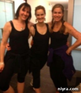 Justine, the blogger, on the right with two other cyclists, smiling