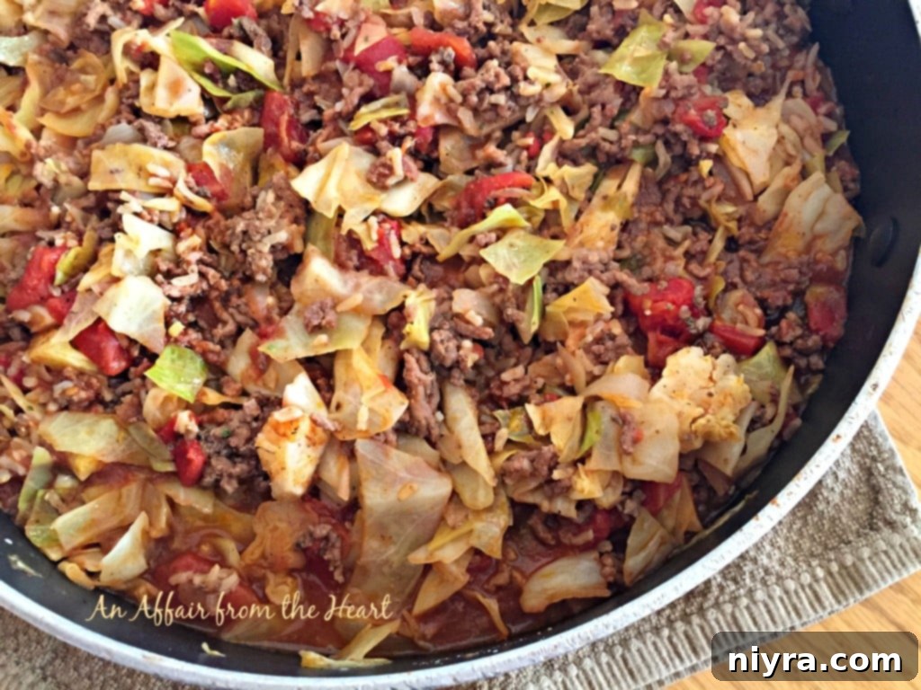 Unstuffed Cabbage Roll Skillet - Ready to serve