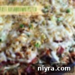 Close up picture of delicious Breakfast Hashbrown Pizza