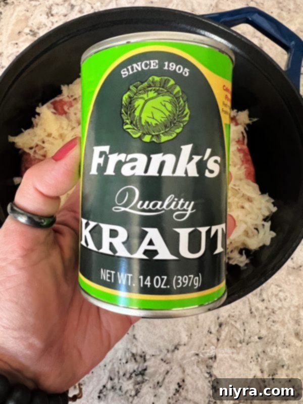 Smoked Polish Sausage and Sauerkraut 5 Step 2: Cover sausage with kraut