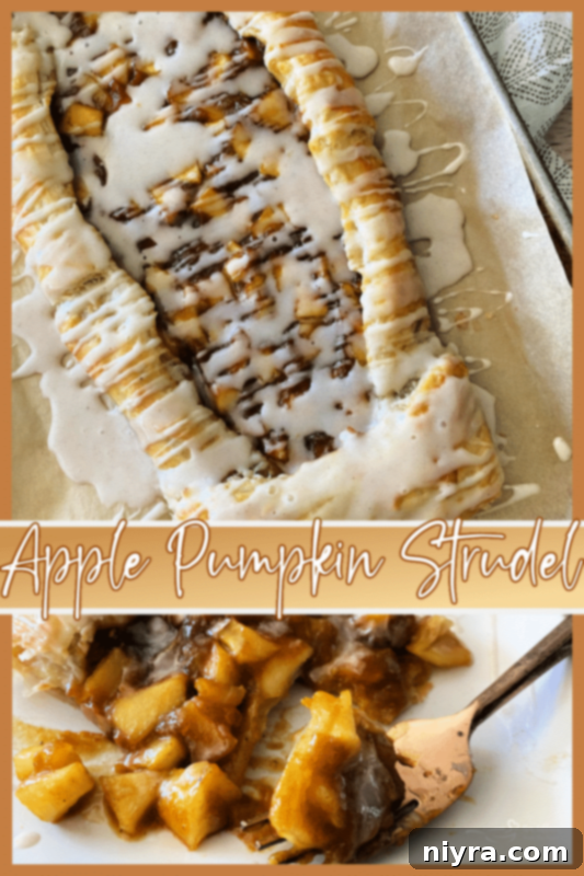 two images for apple pumpkin danish with Pinterest text