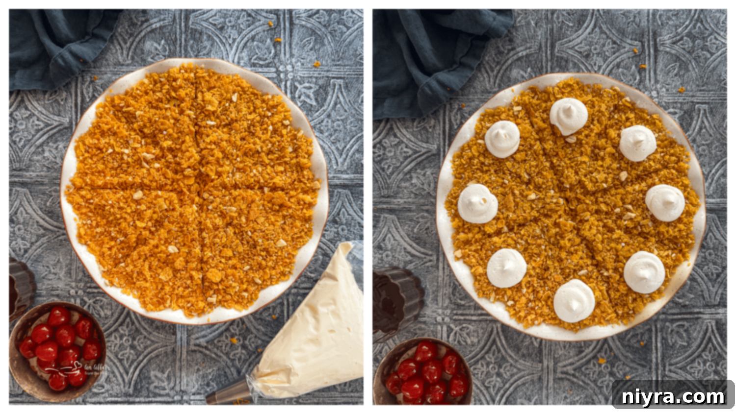 Step 4: Freezing the assembled fried ice cream pie