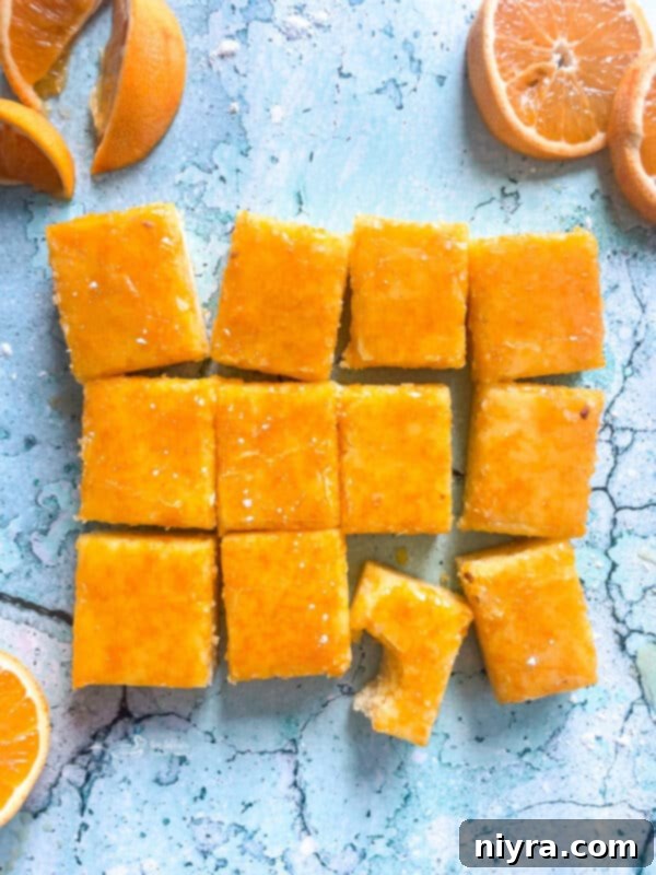 Fresh Orange Bars blue background