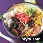 Overhead of Chipotle Burrito Bowl