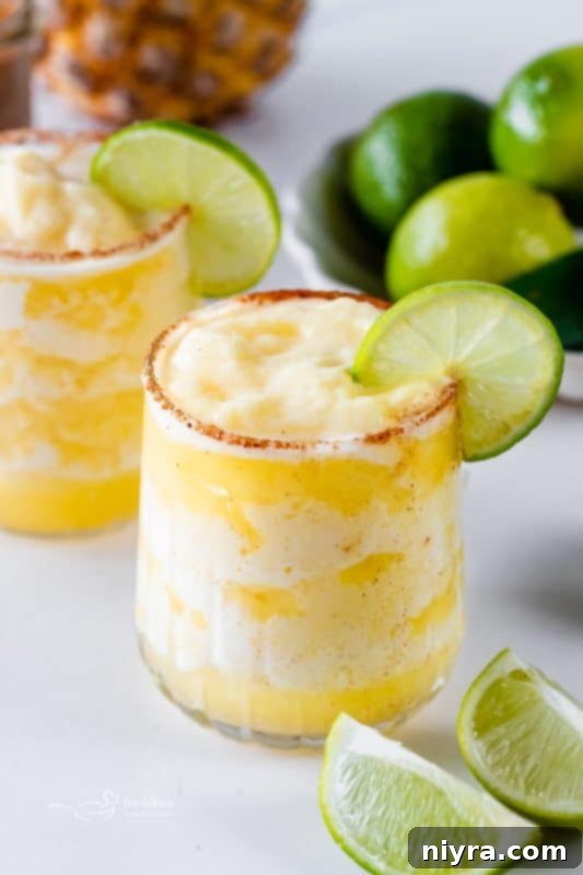 A refreshing Frozen Pineapple Margarita, a tasty variation