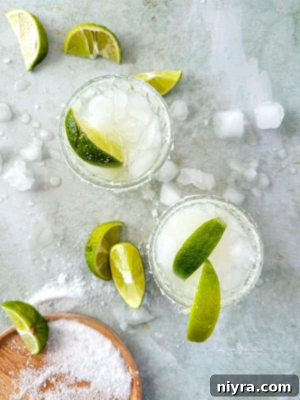 Close-up of a Copy Cat El Bee's Margarita with a salted rim