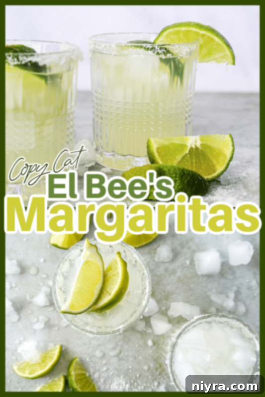 A beautiful pitcher of El Bee's Margaritas on a table