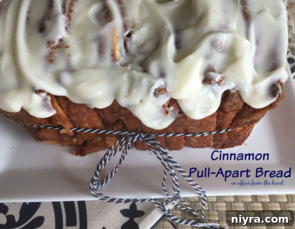 Warm Cinnamon Pull Apart Delight 19 Sliced Cinnamon Pull-Apart Bread showing inner layers