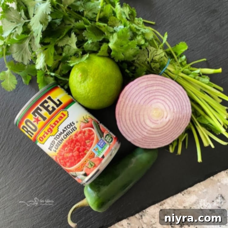 Preparing ingredients for dump salsa