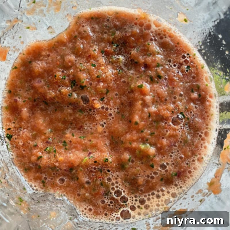 Blended dump salsa in a blender