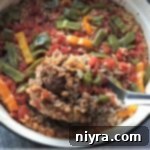 Small image of Stuffed Pepper Casserole, perfect for Pinterest sharing, showcasing the vibrant colors and hearty texture.