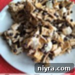 S'mores Delights 2 S'mores Treats on a white plate with text