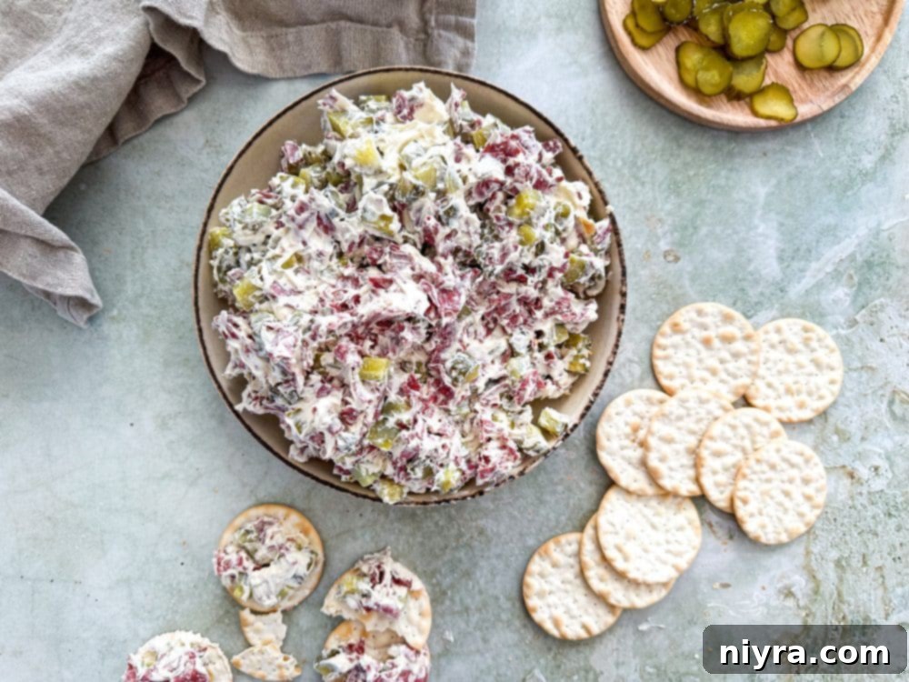 Dill Pickle Dip served in a large bowl