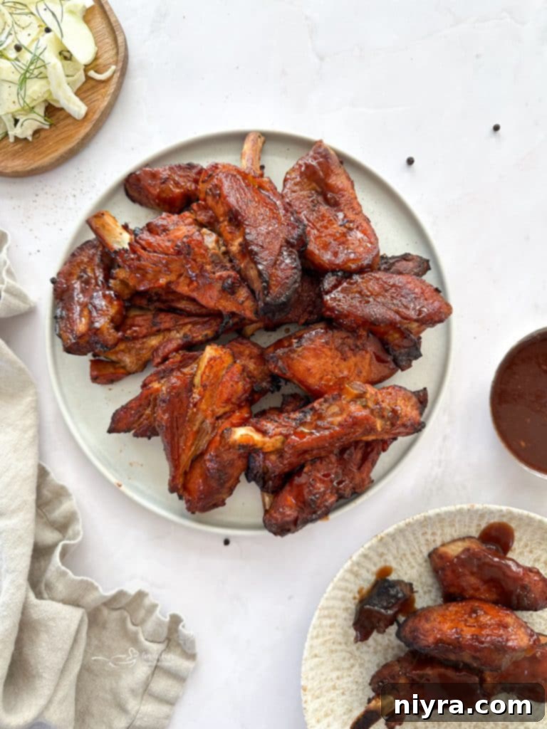 A vertical pin-friendly image of Slow Cooker Dr. Pepper Ribs.