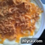 Overhead of Mashed Potato Bake