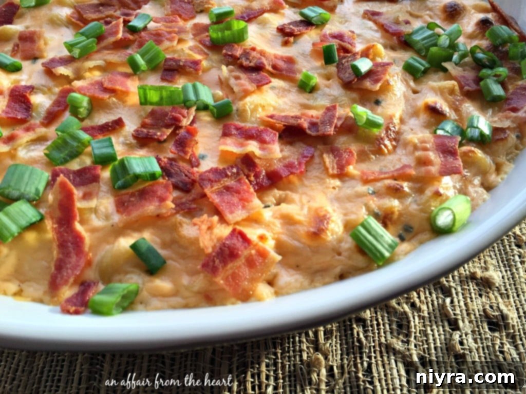 Fully Loaded Mac 'n Cheese 2 Delicious Loaded Mac 'n Cheese topped with green onions and bacon