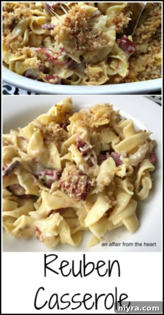 Reuben Casserole with Tender Noodles and Melted Cheese