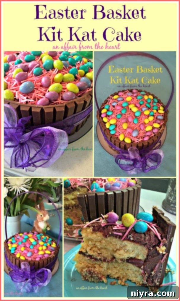 Another beautiful shot of the Easter Basket Kit Kat Cake by An Affair from the Heart.