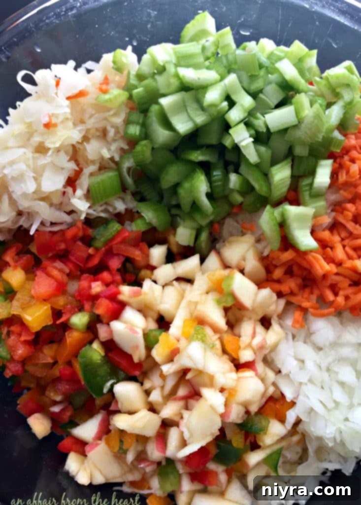 Bright Kraut Slaw 5 Preparing Sauerkraut Salad with Fresh Ingredients