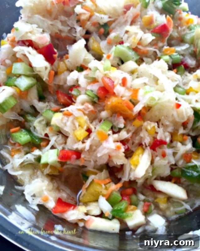 Bright Kraut Slaw 6 Marinating Sauerkraut Salad in a Bowl