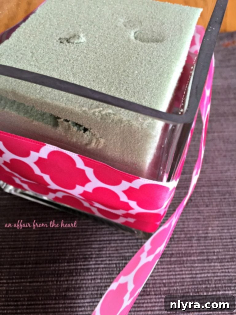 Preparing the Vase for Your Cookie Bouquet