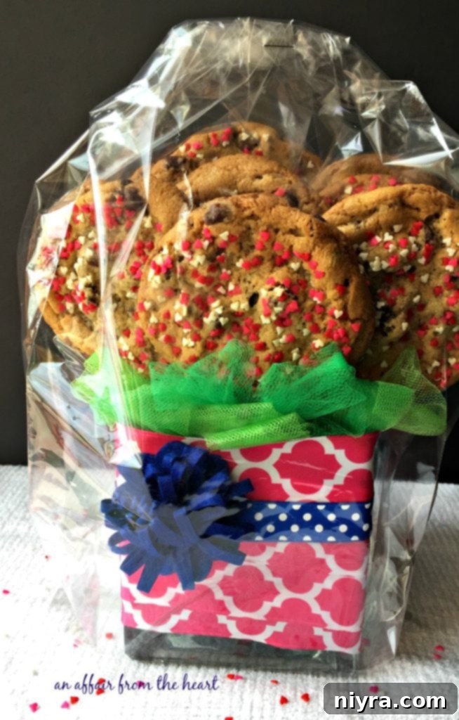 Wrapped Homemade Cookie Bouquet, Ready for Gifting