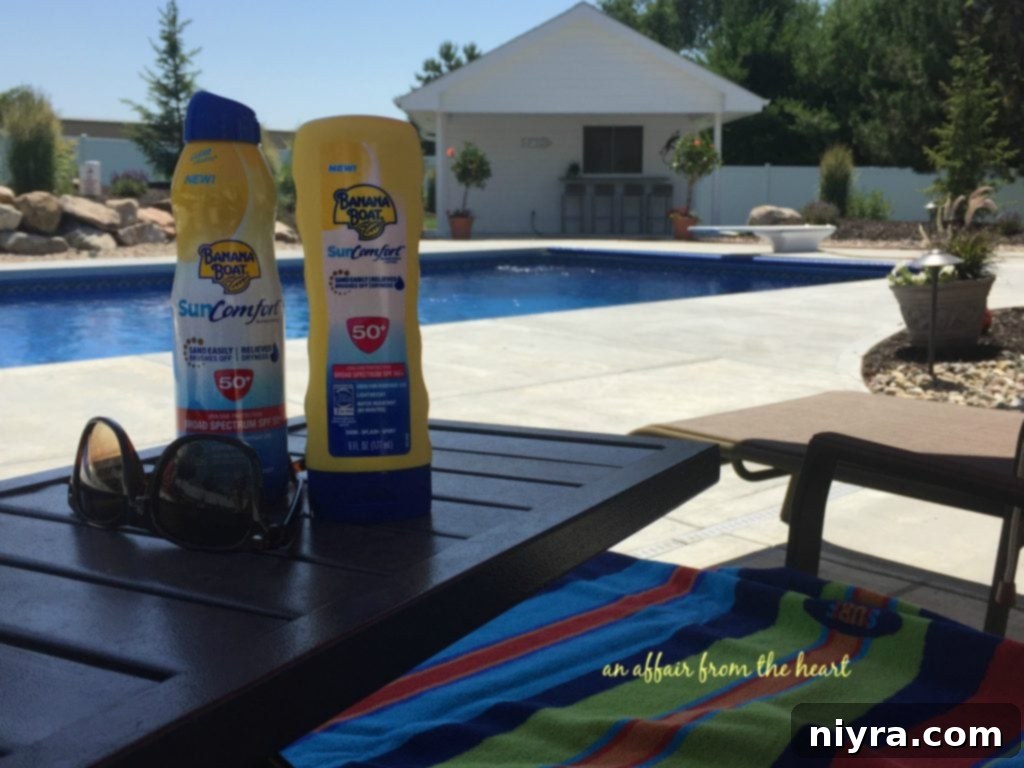 Banana Boat Sun Comfort sunscreen bottle