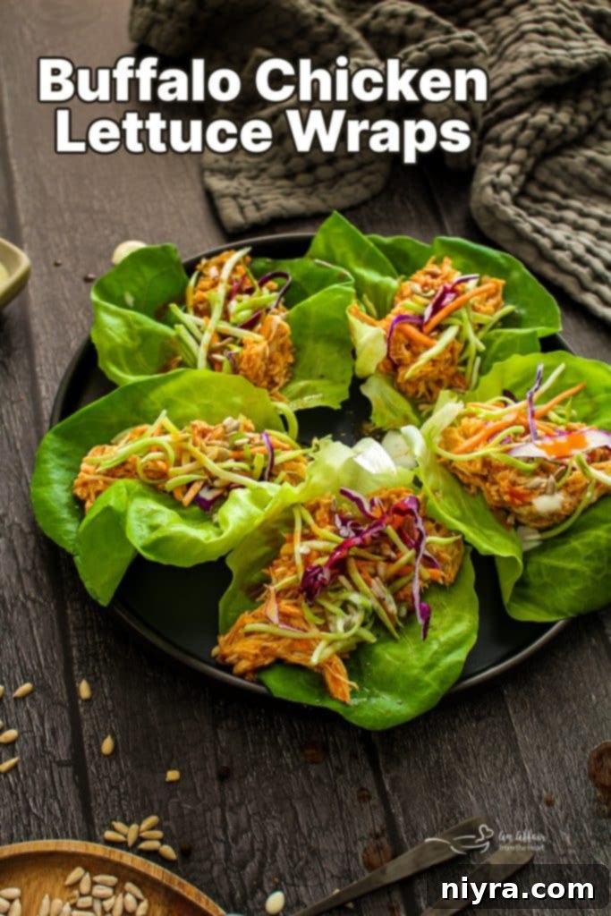 Crisp Buffalo Chicken Lettuce Wraps 15 A beautiful spread of Buffalo Chicken Lettuce Wraps with fresh ingredients