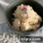 Close up snow ice cream in a blue bowl