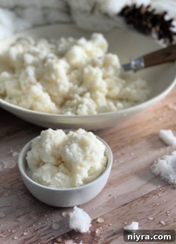 Snow Ice Cream in a white bowl, ready to eat