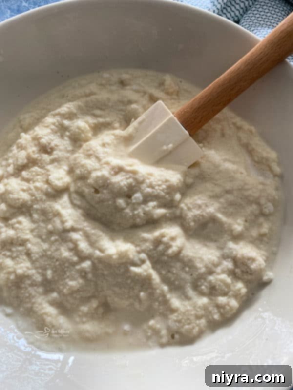 Mixing snow, condensed milk, and vanilla in a large bowl