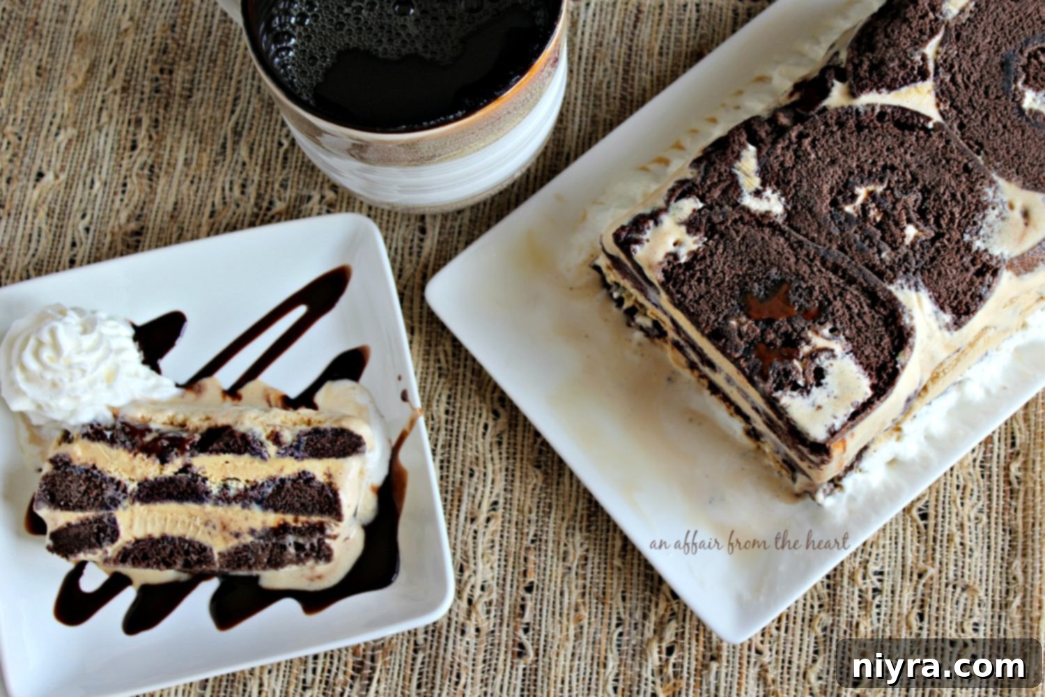 Coffee Donut Ice Cream Delight 4 overhead of Coffee & Donuts Ice Cream Cake