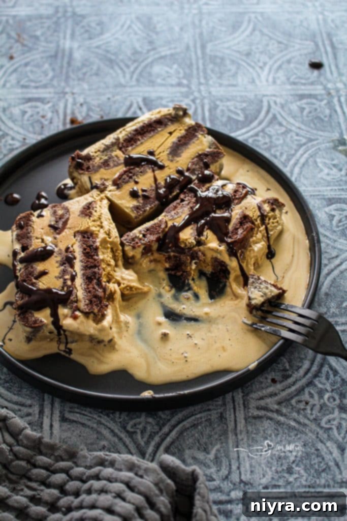 Coffee Donut Ice Cream Delight 10 Serving slice of Coffee & Donuts Ice Cream Cake