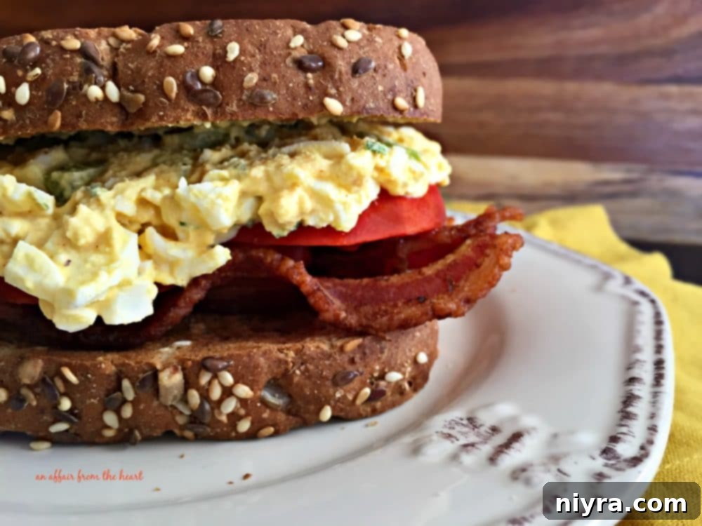 The BEST Bacon, Egg Salad & Tomato Sandwich