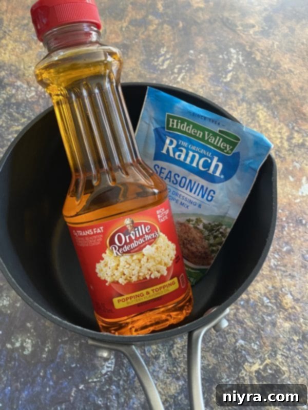 Touchdown Snack Mix Video 5 The savory and irresistible Touchdown Snack Mix arranged attractively, highlighting its golden coating.