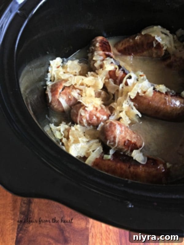 Slow Cooker Reuben Brats 5 Slow Cooked Reuben Style Brats