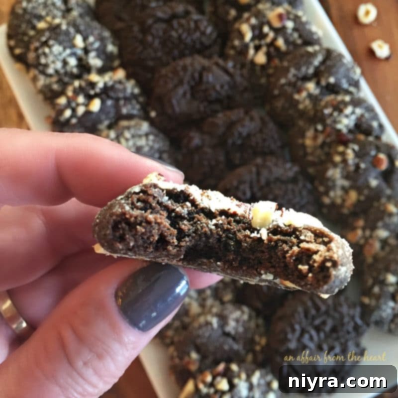 Platter of Dark Chocolate Molasses Cookies, ready for serving