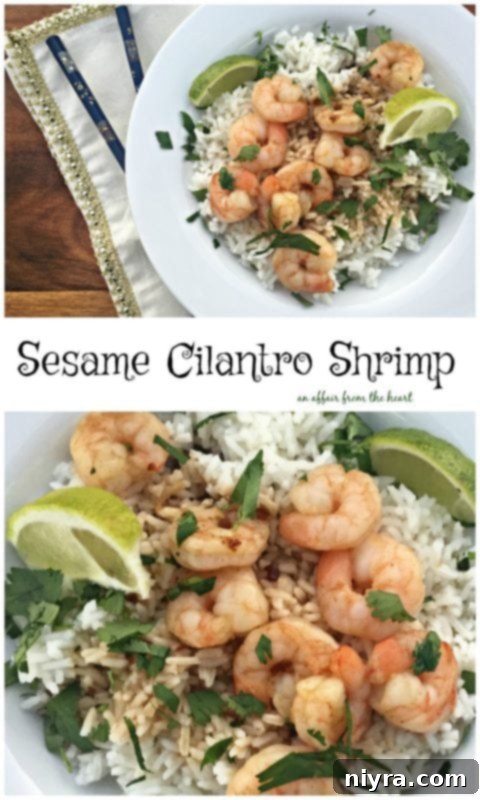 Zesty Sesame Cilantro Shrimp 3 Close-up shot of perfectly cooked Sesame Cilantro Shrimp ready to eat