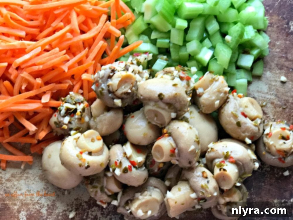 Paisley Farm Organic Marinated Mushrooms, a key ingredient