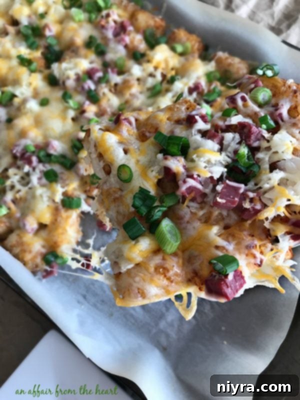 Sheet Pan Reuben Tater Tot Nachos 4 Reuben Sheet Pan Totchos (Tater Tot Nachos)