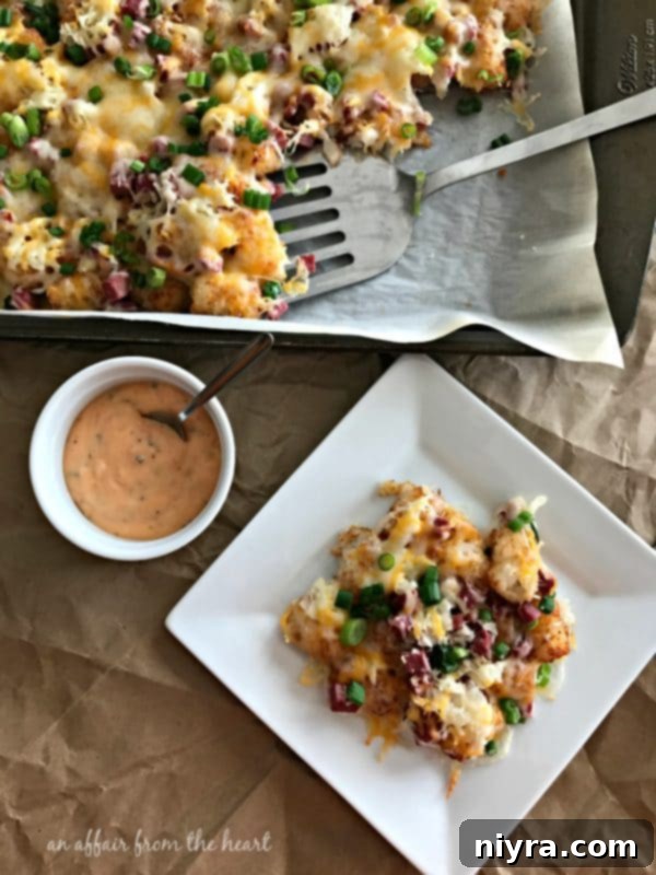 Sheet Pan Reuben Tater Tot Nachos 6 Reuben Sheet Pan Totchos (Tater Tot Nachos)