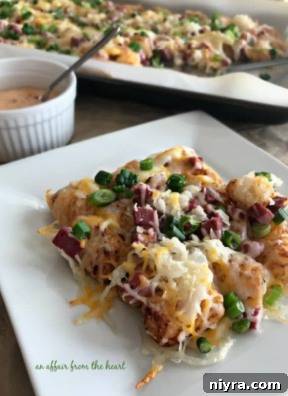 Sheet Pan Reuben Tater Tot Nachos 8 Reuben Sheet Pan Totchos (Tater Tot Nachos)