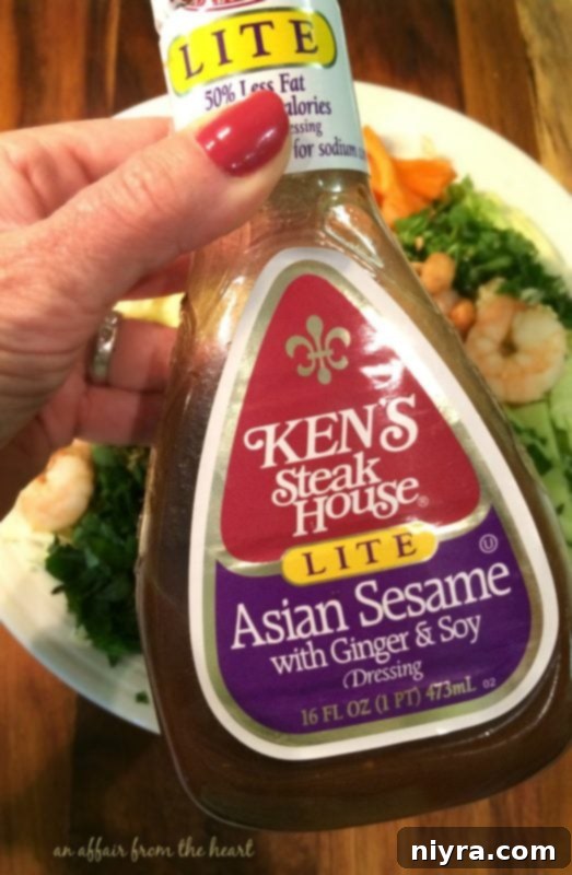 Freshly chopped ingredients for a Thai Shrimp & Rice Noodle Salad