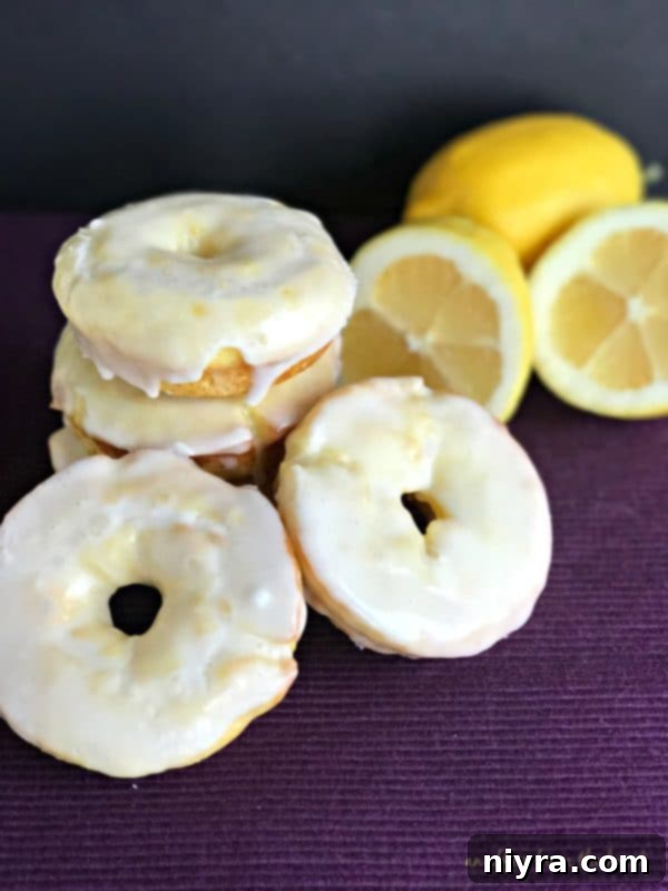 Bright Lemon Glazed Baked Donuts 2 Baked Glazed Lemon Donuts